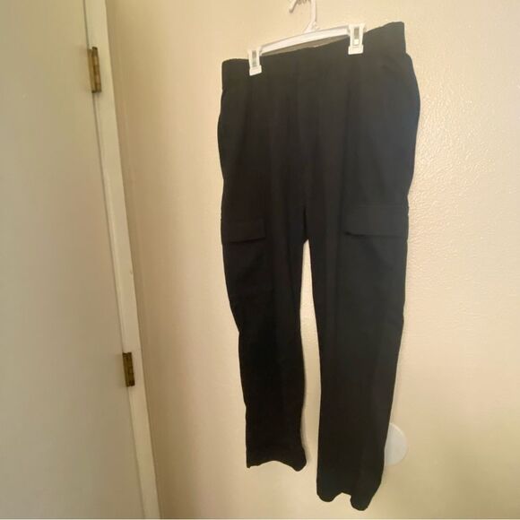 Gap black pull on Twill Cargo Pants mid rise cotton lyocell tincel trousers M - Picture 4 of 14